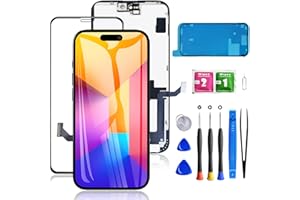 Mobkitfp for iPhone 15 Plus Screen Replacement 6.7 inch, 3D Touch LCD Screen Digitizer Front Display Assembly with Waterproof Seal+Rapair Tools+Screen Protector