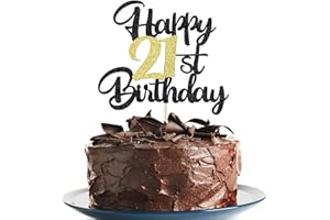 KLIONJOR 21st Happy birthday cake topper happy birthday cake decoration 21st birthday party decoration gift plugin (21)