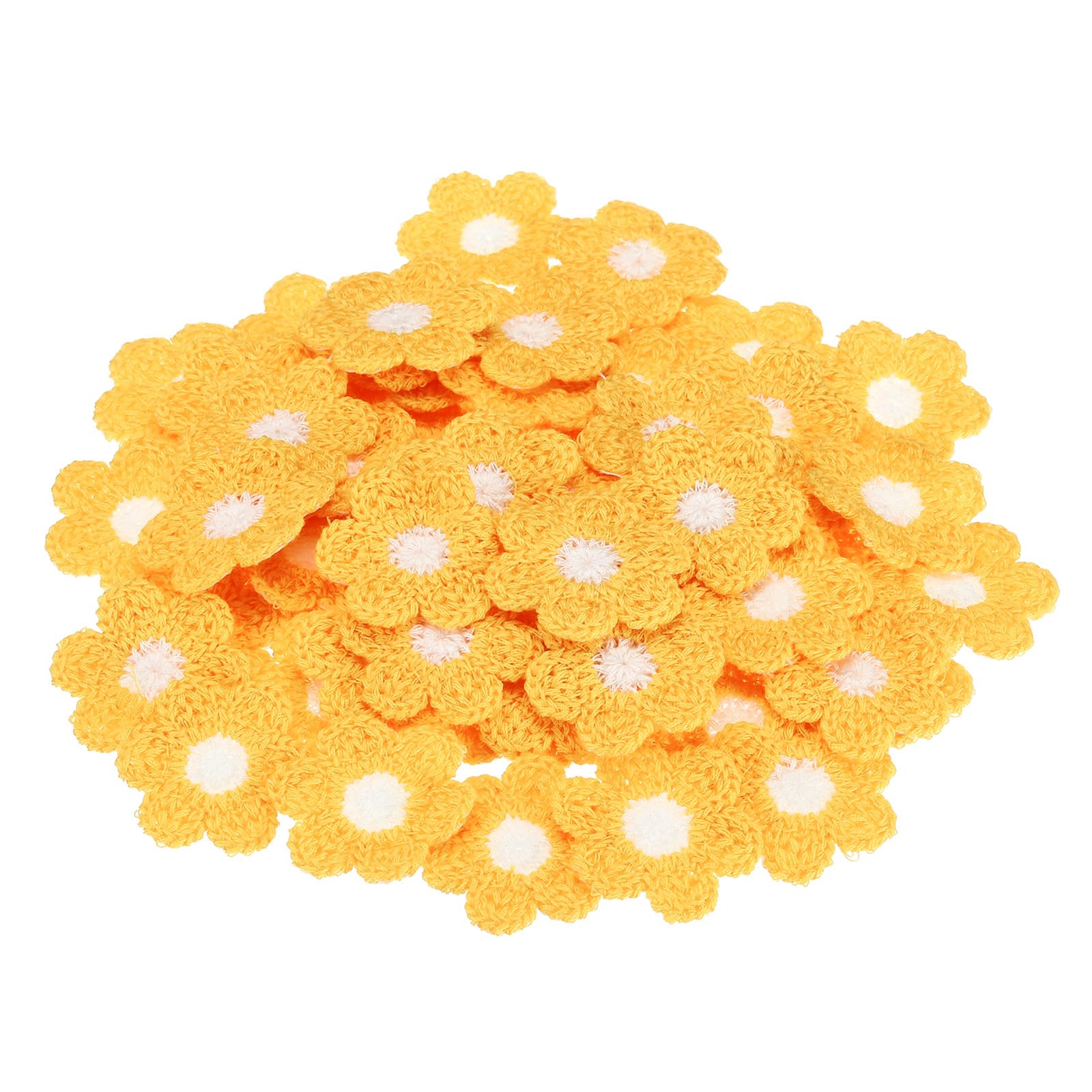 PATIKIL Sew on Patches for Clothes, 64 Pack Flower Patch Embroidered Appliques for Clothing Decoration Backpack Jean Hat DIY Craft, Yellow