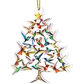 HEXMOZ Hummingbird Christmas Ornament - Bird Ornaments for Christmas Tree - Hummingbird Gifts for Women - Bird Gifts Ideas for Birds Lovers - Acrylic Holiday Decoration Ornament