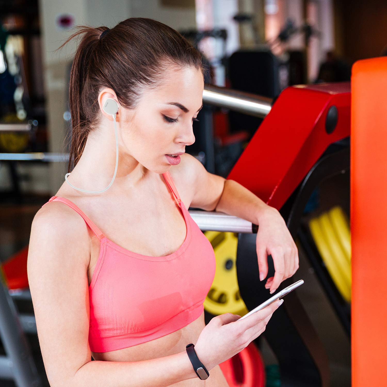 Bluetooth Sports Wireless Headphones, Running Wireless Headphones lightweight Earphones Noise Canceling in Ear Magnetic Earbuds for Running, Cycling, Gym, Travelling and More (Rose Gold)