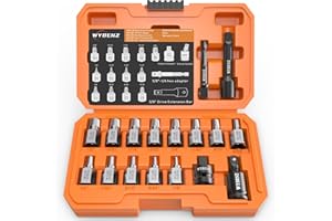 17Pcs Screw Extractor Set, 3/8" Inch Drive Easy Out Bolt Extractor Set, Multi-Spline Stripped Screw Extractor Kit, Bolt Remov