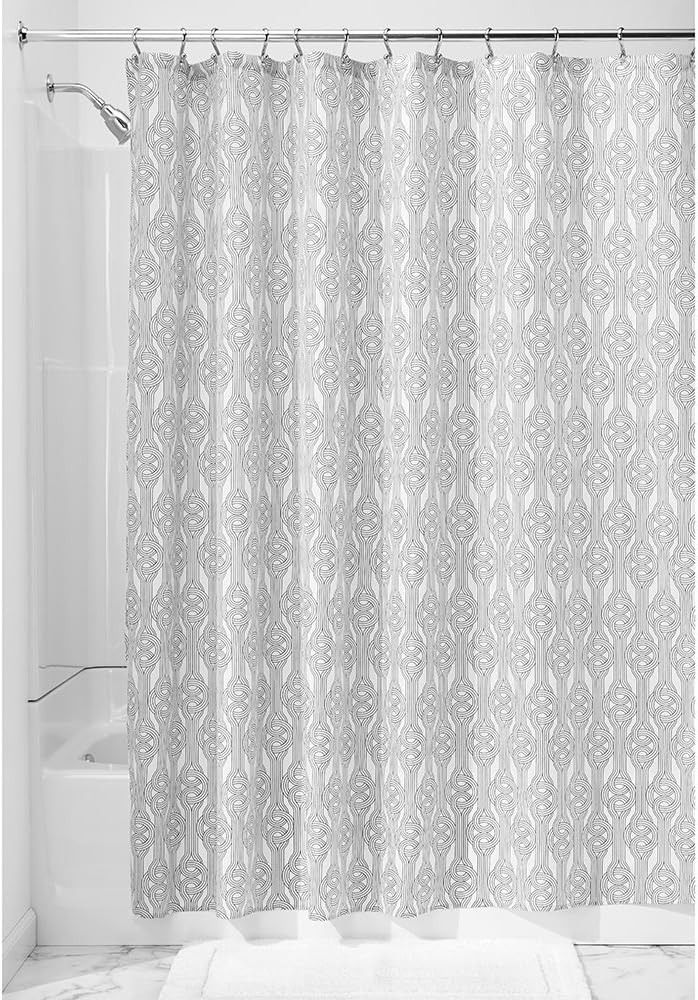 Amazon Com Interdesign Vivian Fabric Shower Curtain Black White