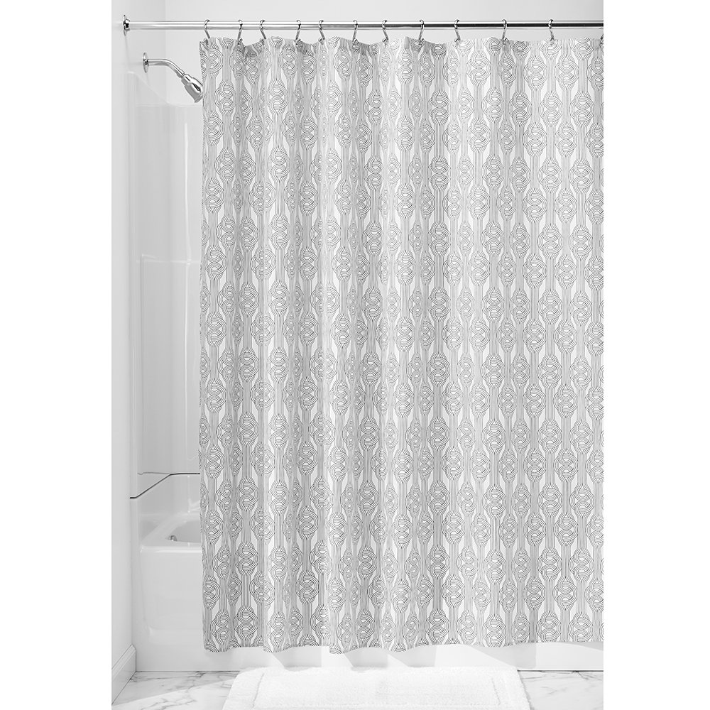 InterDesign Vivian Fabric Shower Curtain, Black/White LAVORIST