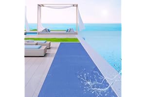Fiunkes Swimming Pool Mat, Thicker Pool Mat for Pool Bottom, Non Slip Under Pool Bottom Pad for Above Ground Pool, Pool Mats for Deck, Pool Ground Mats Swim Mat Pool Stair Mat,Blue,3x20ft
