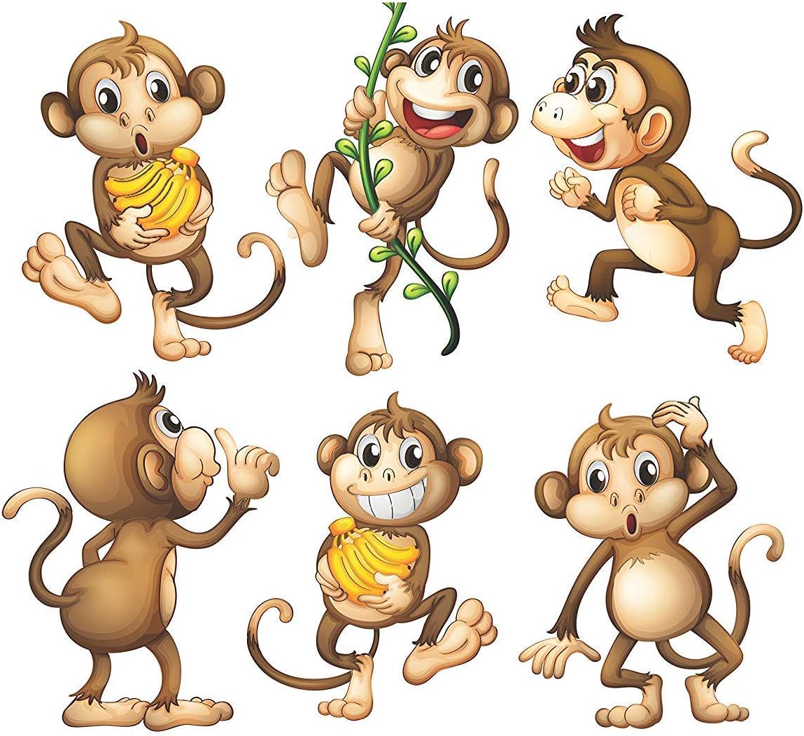 FRIENDS OFFICE AUTOMATION Vinyl PVC animals Wall Sticker, 45 x 60 cm