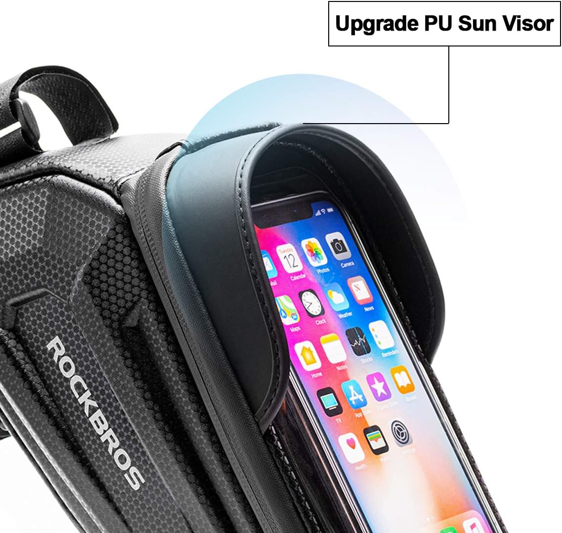 ROCKBROS Bike Phone Bag Bike Pouch Bicycle Front Frame Bag Waterproof Top Tube Handlebar Bag Bike Phone Mount Bag EVA Cycling Storage Bag for iPhone 11 XS Max XR 8 7 Plus Accessories Below 6.8” : Sports & Outdoors