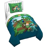 Jay Franco Duvet Cover Set &ndash; 2 Piece Comforter Cover and Sham Set, Super Soft Cozy Kids Bedding (Insert Not Included) Blue - Minecraft, Twin
