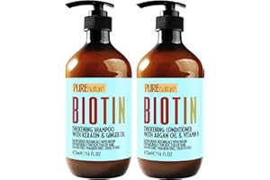 PURE NATURE LUX SPA Biotin Shampoo and Conditioner Set - Volume Boosting Formula for Men and Women to Help Thinning Hair - Sulfate and Paraben Free with Thickening Properties - Volumizing Products to Improve Fullness