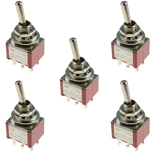 5 x On/On Mini Toggle Switch DPDT Amazon.co.uk DIY & Tools