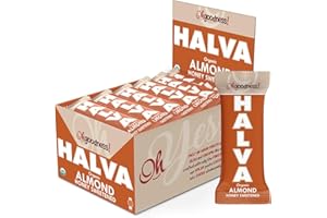 WELLBEE'S Oh, Goodness! Organic Halva Bars - Paleo Friendly, Almond Flavor - 16 Pack of 40g Bars, No Additives, Refined Sugar, or Artificial Sweeteners