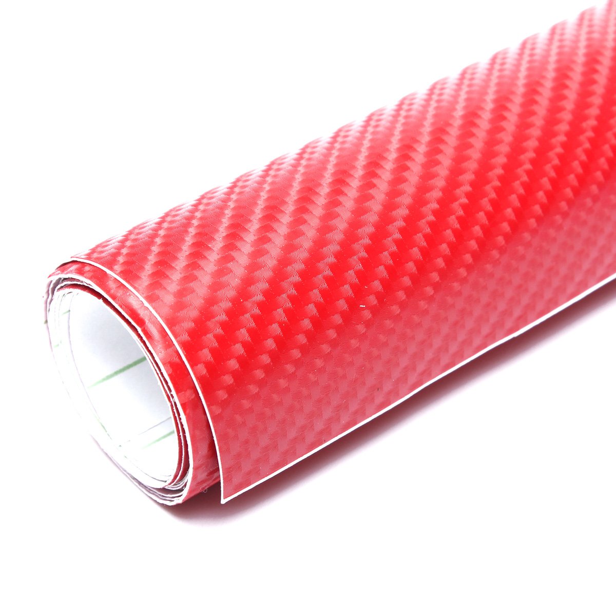 Alamor 60X152Cm Diy 4D Glossy Carbon Fiber Vinyl Wrap Car Sticker Decal Sheet-Red