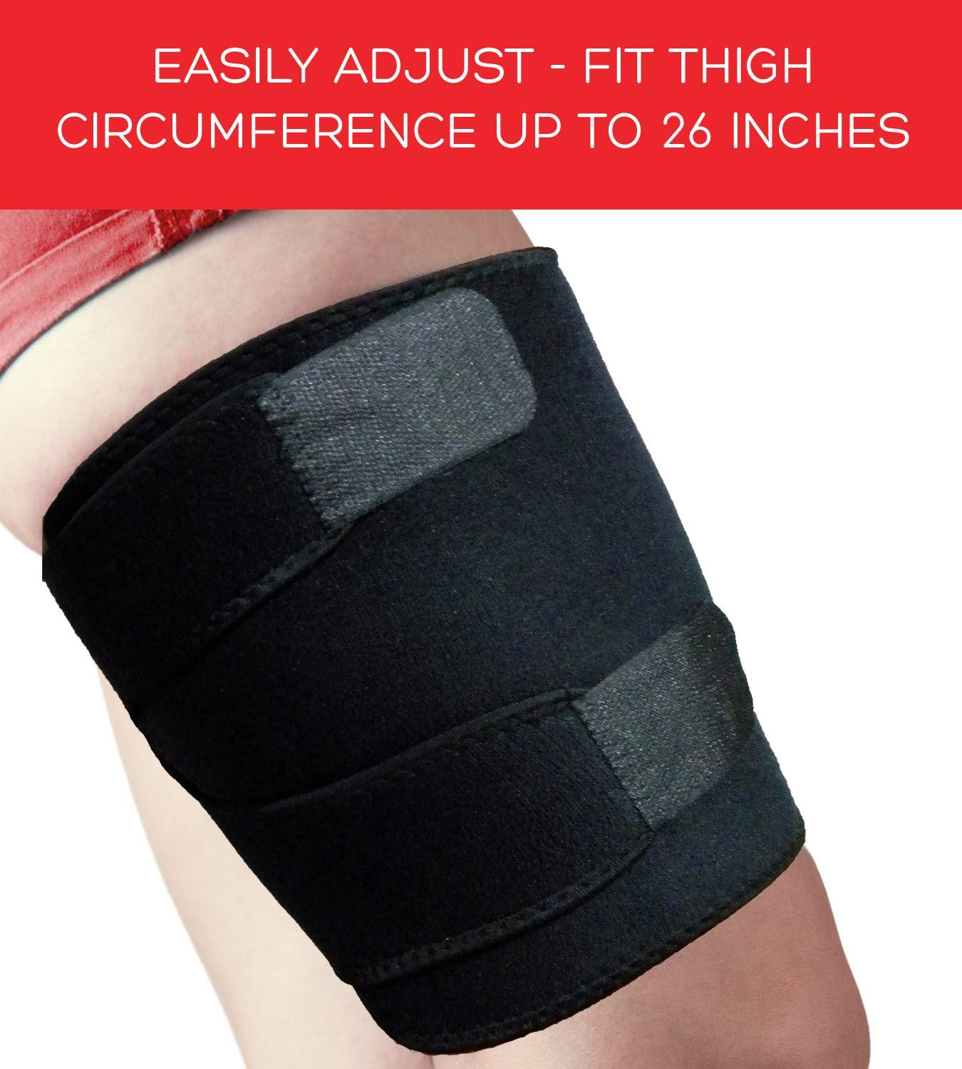 Stone and Clark Adjustable Thigh Brace Support - Non-Slip, Breathable Neoprene Compression Wrap for Men and Women (S/M(41-66)) - Image 4