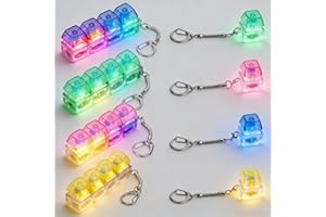 ZJRDYYK 8 Pcs Clicker Keyboard Toy Keychain for Adults, Portable Mechanical Keychain Toy, Finger Decompression Toys, Funny Cu
