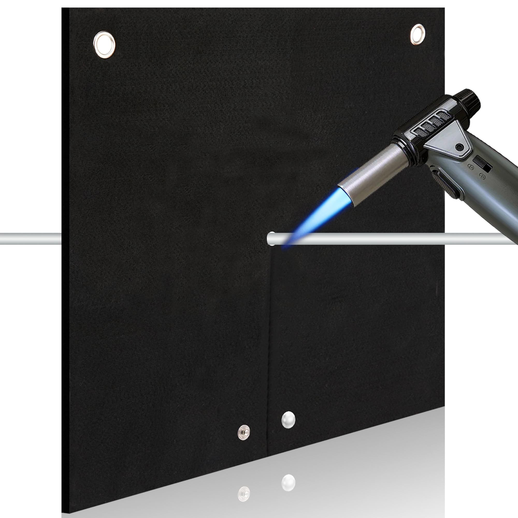 Photo 1 of 12x12 Inch Fireproof Welding Blanket & Pad, 5mm Thick Carbon Felt Heat Resistant Mat, Flame-Retardant Torch Flame Protector for HVAC, Soldering, and Welding