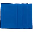 Solino Home Blue Placemats Set of 4 - Cotton Linen Hemstitch Fabric Placemats 14 x 19 Inch for Spring, 4th of July, Memorial Day, Father's Day, Summer