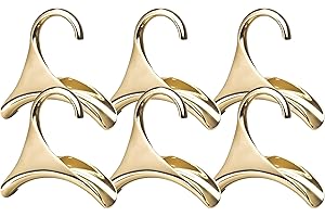 Bag-a-Vie Purse Hanger for Closet - Handbag Organizer Hooks for Hanging Bags & Purses, Protecting Bag Shape & Organizing Space (6 Hanger, Gold Metal)