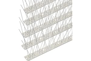 Valibe Bird Spikes Stainless Steel 200ft Coverage 185 Pack for Pigeons Small Birds Outdoor Use Bird Spikes Strips for Fence Crows Woodpeckers with 304 Stainless Steel Pins and Base Not Rusty