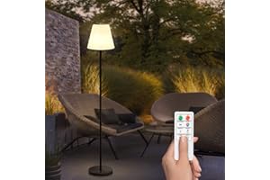 Postlucky Outdoor Floor Lamp Solar Powered Outdoor Lamps for Patio Waterproof Rechargeable Cordless Solar Floor Lamp with Light Sensor Dimmable RGB Color LED + Height Adjustable for Lawn Yard Indoor