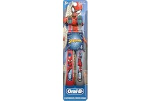 Oral-B Kid's Manual Toothbrush featuring Marvel's Spiderman, Soft Bristles, for Children and Toddlers 3+, 2 count