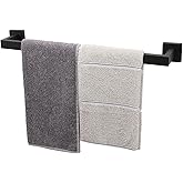 TocTen Bath Towel Rack - Square Base Thicken SUS304 Stainless Steel Towel Bar for Bathroom, Bathroom Accessories Towel Rod Heavy Duty Wall Mounted Towel Holder. (Black, 20)