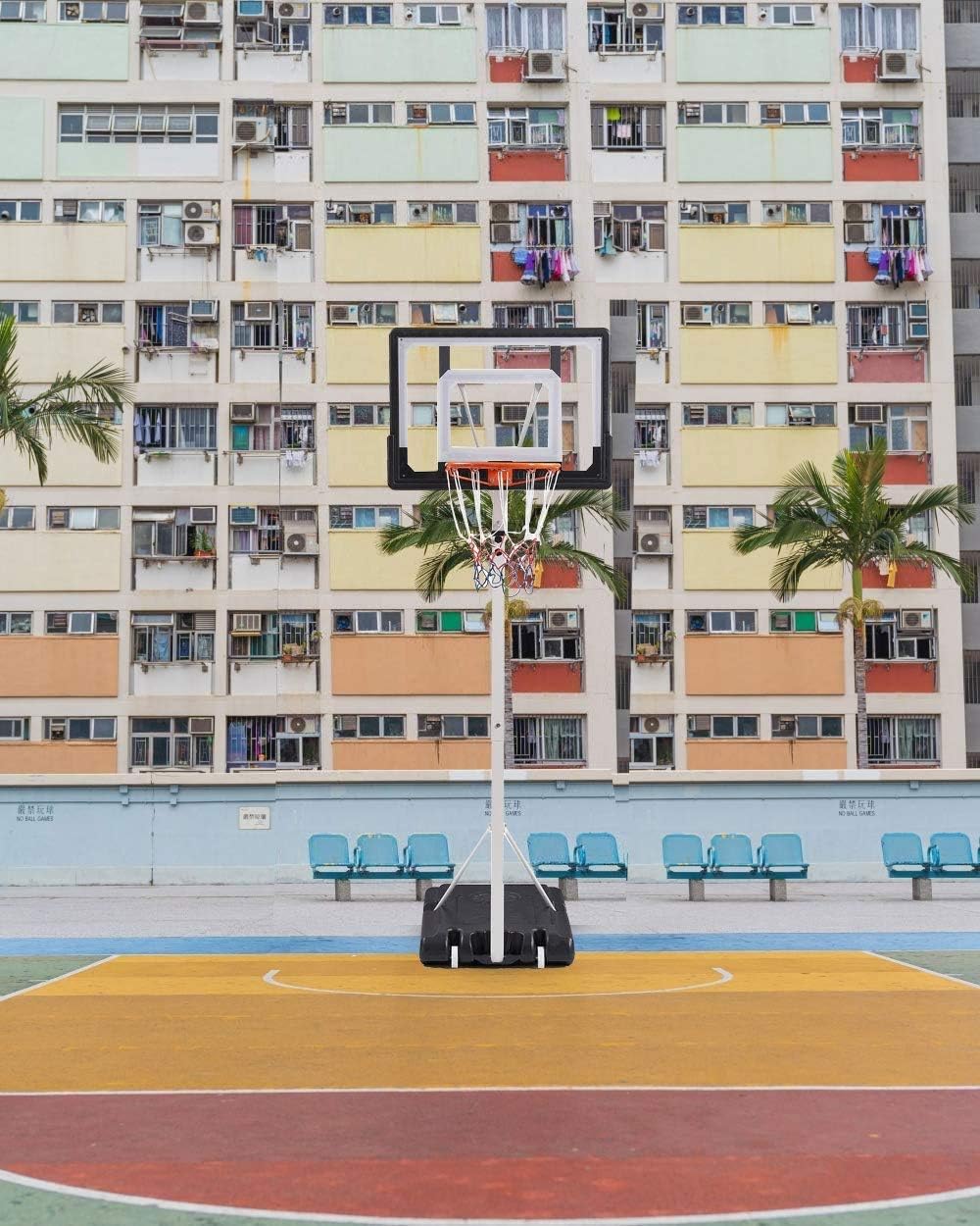 Cozyfit Portable Basketball Hoop & Goal Basketball System Basketball Equipment Height Adjustable 83”-125” Come with Basketball & Ball Pump for Youth Kids Indoor Outdoor Use (83) : Sports & Outdoors