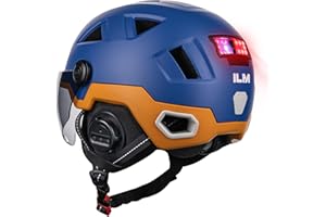 ILM Smart Adult Bike Helmet with Automatic G-Sensor Turn Signal & Brake Warning LED Light Control Road Cycling Helmet E3-12LS