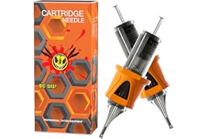 BIGWASP Energy 3RL - 20Pcs 1003RL Tattoo Cartridge Needles with Finger Ledge, #10 Bugpin 3 Round Liner for Rotary Tattoo Machines