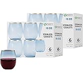 PARTY BARGAINS Stemless Plastic Wine Glasses 12 oz, White with Gold Rim, 12 Pack – Heavy-Duty Shatterproof Goblet Cups for Weddings, Baby Showers, Parties, Barware & Events
