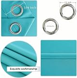 DWCN Turquoise Blackout Curtains 46x72 Eyelet Panels Bedroom Living Room view 2