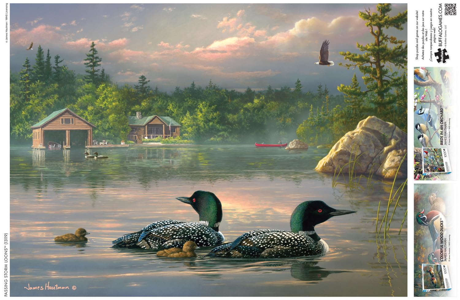 Buffalo Games - Hautman Brothers - Passing Storm Loons - 1000 Piece Jigsaw Puzzle for Adults Challenging Puzzle Perfect for Game Nights - 1000 Piece Finished Size is 26.75 x 19.75, Large