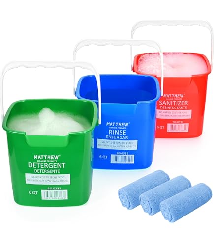 Amazon.com: LemonRoad 3pcs Detergent Sanitizing Cleaning Bucket 3+