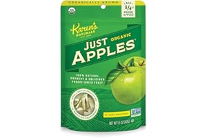 Karen's Naturals Organic Just Apples, 1.5 Ounce Pouch (Packaging May Vary) Organic All Natural Freeze-Dried Fruits & Vegetables, No Additives or Preservatives, Non-GMO