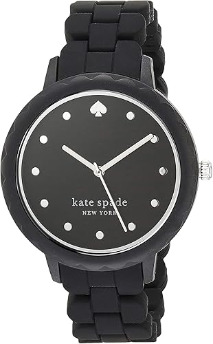 Amazon Com Kate Spade New York Women S Morningside Quartz Silicone Three Hand Watch Color Black Silver Black Model Ksw1609 Watches