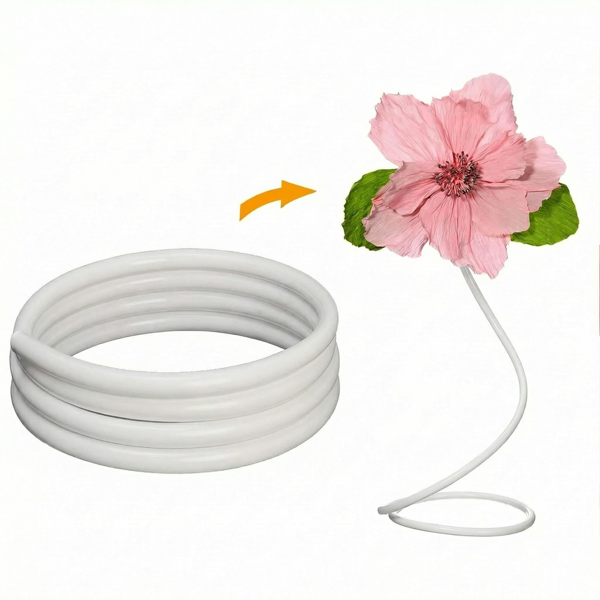 Photo 1 of 26ft Flexible PVC Pipe, 16mm Diameter - Malleable Pipe, for Fake Flowers, Balloon Arches, DIY Crafts, Wedding Decor, Kids' Educational Projects & Cosplay Props. (White, 26ft)