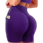 Msicyness Women's 8"/5" High Waist Biker Shorts Yoga Workout Running Fitness Shorts