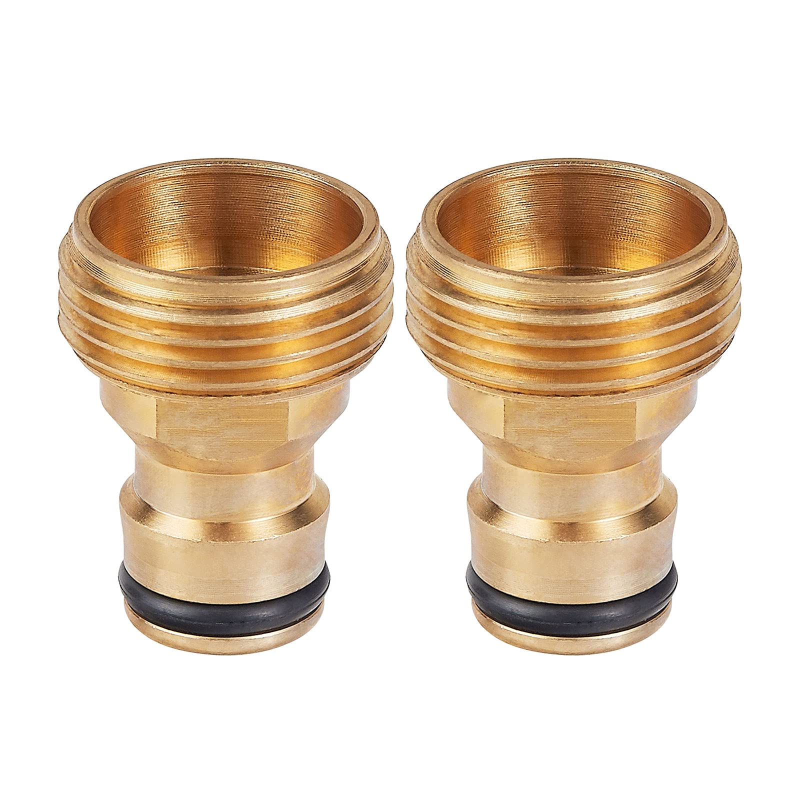 Tech Traders 2Pack Garden Hose Quick Connector 3/4 inch Brass Male Thread Hose Nozzle Quick Connect Adapter
