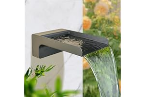 SUMGREEN 304 Stainless Steel Water Fountain Spout Scupper, Made Exquisite Handcrafted Garden Waterfall Spillway for Landscape Decors, Patios, Pools, Courtyards, Water Walls (Black Powder Coating)