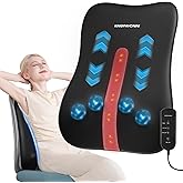 KingPavonini Back Massager for Pain Relief Deep Tissue, Up-Down Rolling & Ultra-Slim Shiatsu Back Massager with Cushion Layer, Lower Back Massage for Chair Home Office, Gift for Men Women