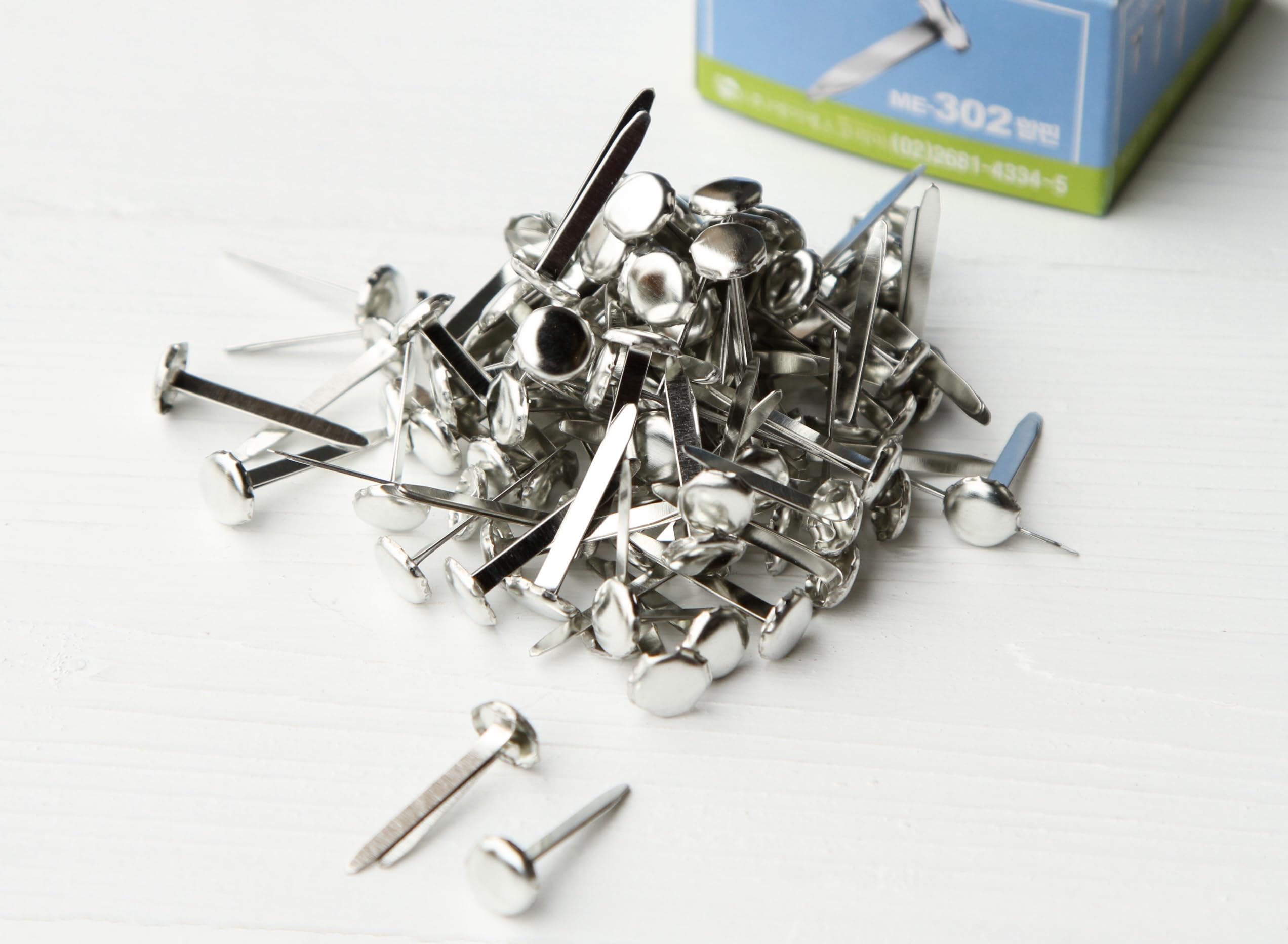 ASKOREA Academy(TM) 100 x Paper Fasteners Split Pins Binding Steel Silver VAT