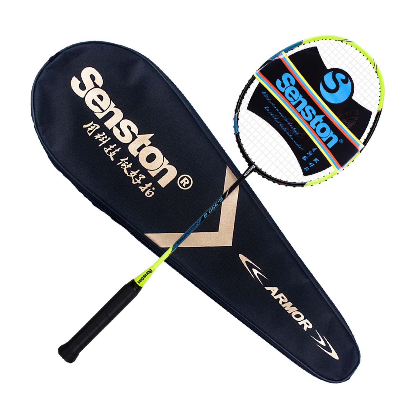 Senston N80 Graphite Single High Grade Badminton Racquet Professional Carbon Fiber Badminton Racket Carrying Bag Included