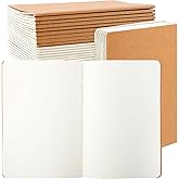 Dyrfolm 24 Pcs Blank Kraft Notebooks, Travel Journal Set, A5 Kraft Notebooks Bulk, Journal Bulk for Travelers Office Drawing Writing, Unlined Paper, 8.3 X 5.5 Inch, 34 Sheets/68 Pages