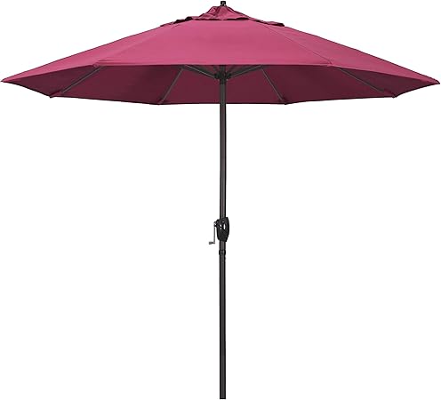 Amazon Com California Umbrella Ata908117 5462 9 Round Aluminum Market Crank Lift Auto Tilt Bronze Pole Sunbrella Hot Pink Patio Umbrella Rd Garden Outdoor