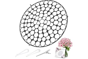 JAKY-GLOBAL Flower Arrangement Holder 8in Floral Grid Flower Frog Arranging Tool Wire Arranger Twist for Vase Floral Ikebana Stems Holder Bouquets Plant Fixation(8in Black)