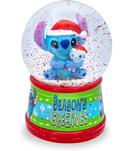 Amazon.com: Disney Lilo & Stitch Santa Stitch Mini Light-Up Snow