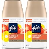 Glade Automatic Spray Air Freshener Refill, Hawaiian Breeze, 2 Count | 6.2 oz Each, Home and Bathroom Use, Fits Glade Automatic Spray Holder, Adjustable Timed Fragrance Release, Odor Fighting