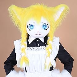 hbbhml Animal Cat Head Mask Fursuit Cute Plush