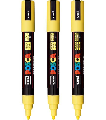 Amazon.com: Posca Acrylic Paint Marker, Medium, Straw Yellow