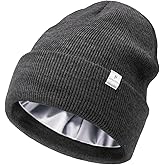 HONGTEYA Womens Satin Lined Knit Beanie Hat