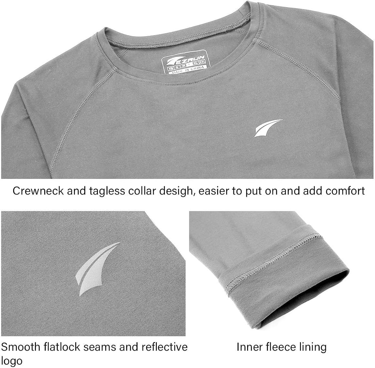 Boys' Compression Shirt Youth Fleece Thermal Baselayer Long Sleeve Cold Gear Undershirts for Boys: Clothing